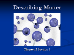 Describing Matter