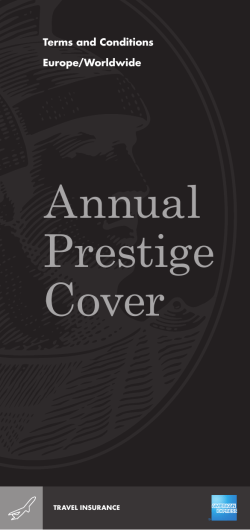 Annual Multi Trip Prestige Cover - Insurance