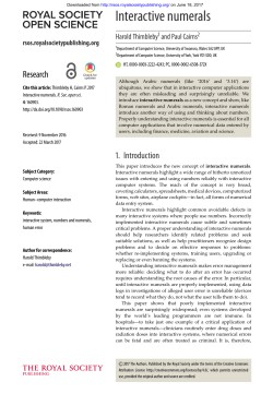 Interactive numerals - Royal Society Open Science