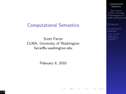 Computational Semantics - University of Washington