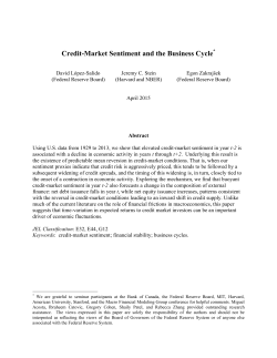 Credit-Market Sentiment and the Business Cycle