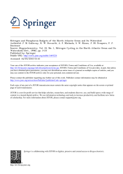Nitrogen and Phosphorus Budgets of the North Atlantic Ocean and