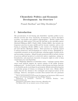 Clientelistic Politics and Economic Development: An