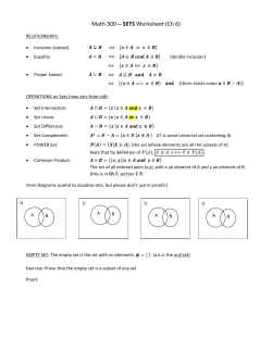 Math 300 -- SETS Worksheet (Ch 6)