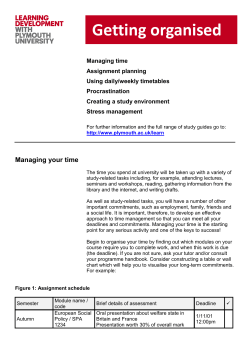 Getting organised - Plymouth University