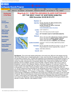 Earthquake Summary
