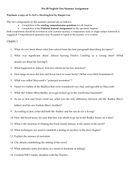 Pre-IB English One Summer Assignment Purchase a copy of To Kill
