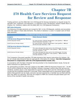 Chapter 7B 278 Health Care Services Request for Review