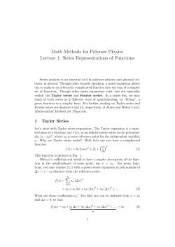 Math Methods for Polymer Physics Lecture 1: Series