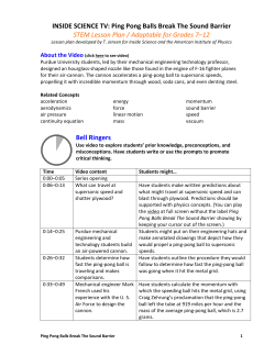 INSIDE SCIENCE TV: Ping Pong Balls Break The Sound Barrier