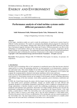 Performance analysis of wind turbine systems under different