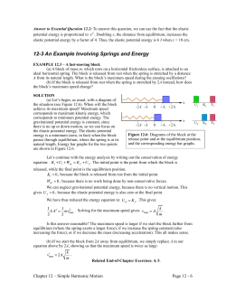 12-3 An Example Involving Springs and Energy