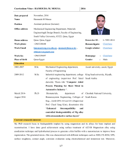Curriculum Vitae : HAMOUDA M. MOUSA 2016 Researchgate: Click