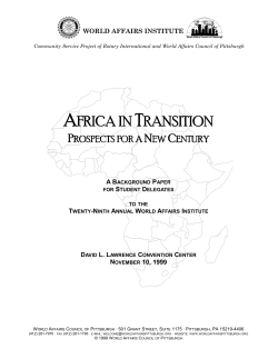 AFRICA INT RANSITION - World Affairs Council of Pittsburgh