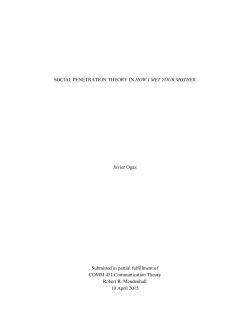 SOCIAL PENETRATION THEORY IN ​HOW I MET