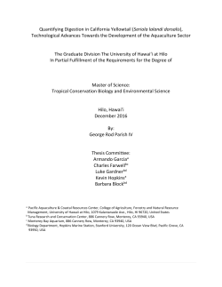 Quantifying Digestion in California Yellowtail (Seriola lalandi dorsalis)