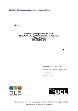 SRAL/MWR L2 Algorithms Definition, Accuracy and