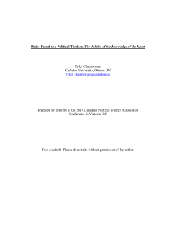 Blaise Pascal as a Political Thinker