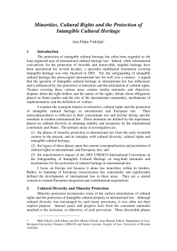 Minorities, Cultural Rights and the Protection of Intangible Cultural