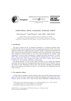 Ambivalence about community treatment orders
