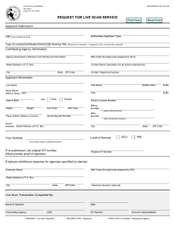 &yuml;&thorn;B C I I   8 0 1 6 , R e q u e s t   f o r   L i v e   S c a n   S e r v i c e