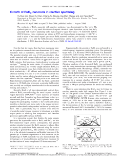 Growth of RuO2 nanorods in reactive sputtering