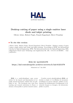 Desktop cutting of paper using a single emitter laser diode and