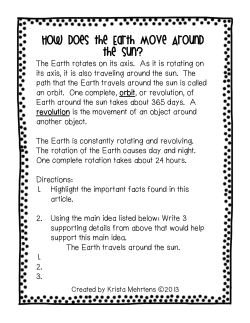 How does the Earth Move Around the Sun?