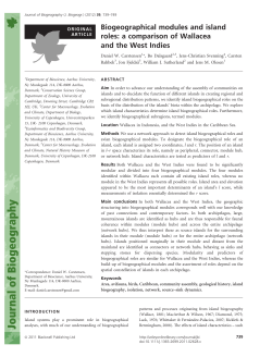 Biogeographical modules and island roles: a comparison of