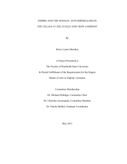 EMPIRE AND THE WOOLFS: ANTI-IMPERIALISM IN THE VILLAGE