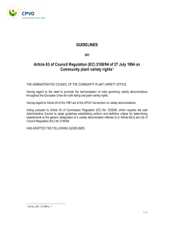 GUIDELINES on Article 63 of Council Regulation (EC) 2100