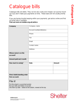 Catalogue bills - Shelter England
