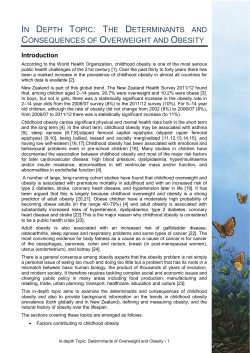 Determinants of Overweight and Obesity