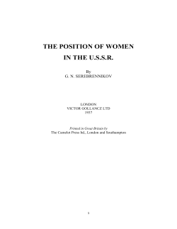 the position of women in the ussr