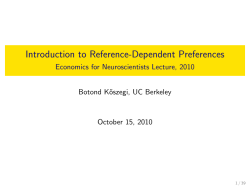 Introduction to Reference-Dependent Preferences