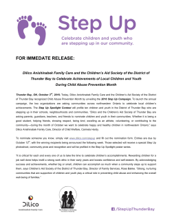 for immedate release - Dilico Anishinabek Family Care