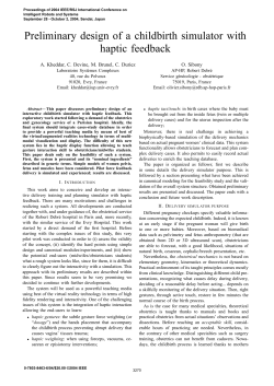 Preliminary design of a childbirth simulator with haptic feedback