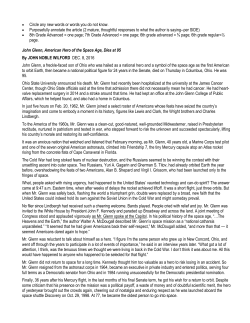 AoW John Glenn Due Feb. 3, 2017