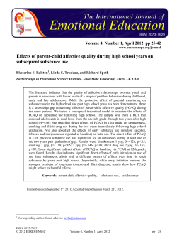 Effects of parent-child affective quality during high school years on