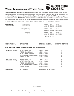 Wheel Tolerances and Truing Spec