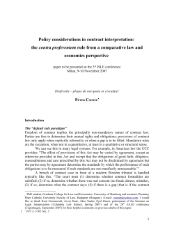 Policy considerations in contract interpretation - side