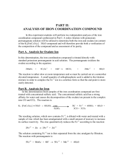 part ii: analysis of iron coordination compound