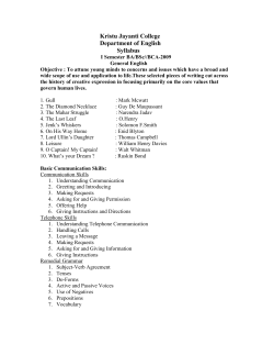 Bangalore University Optional English Syllabus