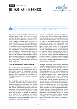 GLOBALISATION ETHICS
