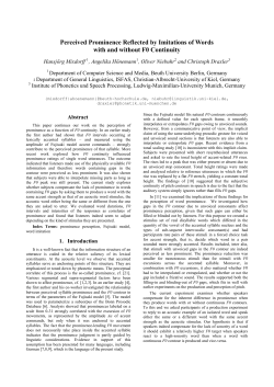 Perceived Prominence Reflected by Imitations of Words with and