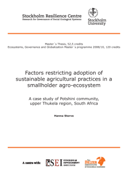Factors restricting adoption of sustainable agricultural practices in a