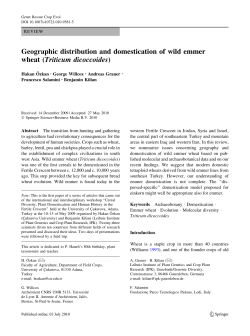 Geographic distribution and domestication of wild
