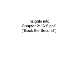 Insights into Chapter 2: &ldquo;A Sight&rdquo; (&ldquo;Book the Second&rdquo;)