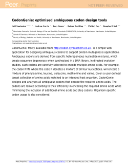 CodonGenie: optimised ambiguous codon design tools