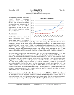McDonald`s - Check Capital Management